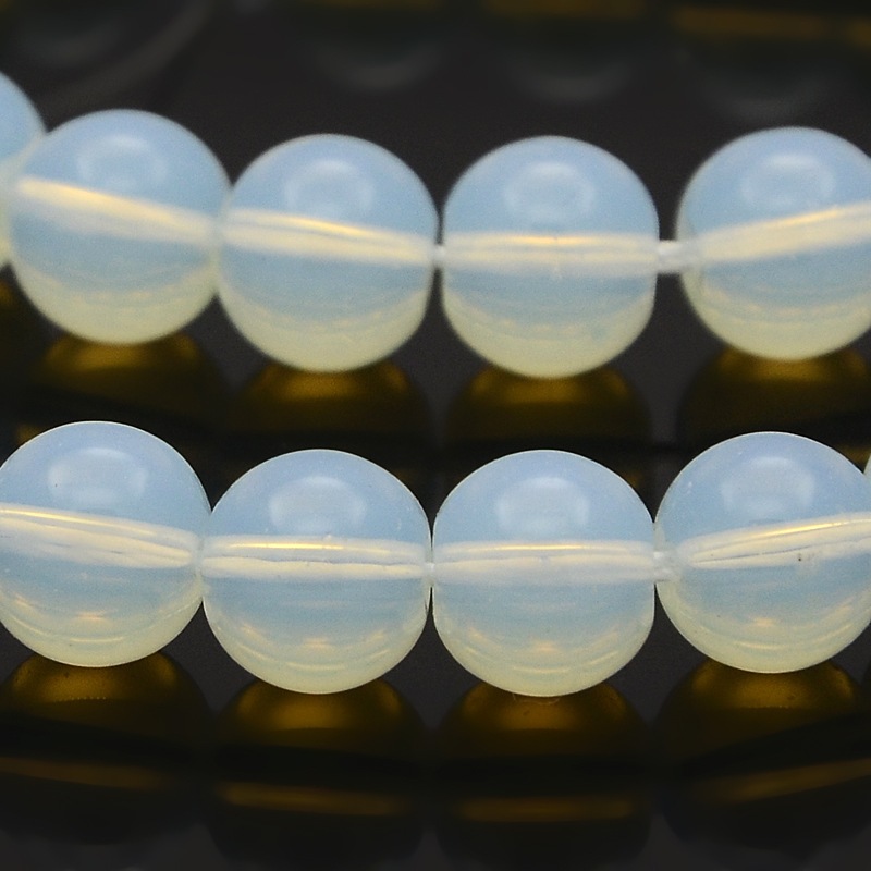 PandaHall Opalite Round Beads Strands, 10mm, Hole: 1mm; about 23pcs/strand, 15.3" Opalite Round Gray
