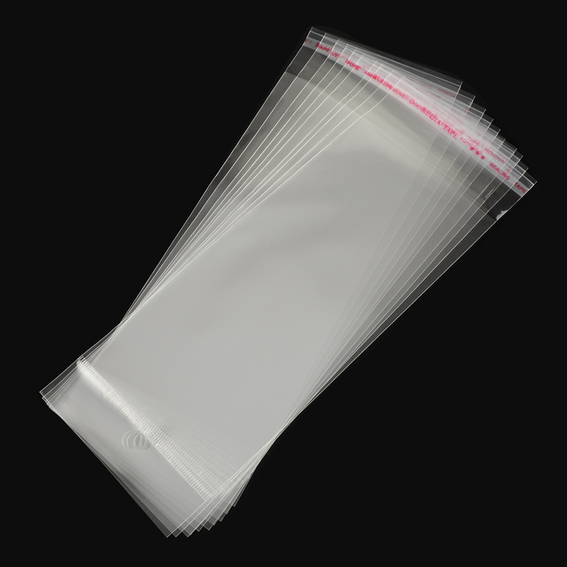 PandaHall OPP Cellophane Bags, Rectangle, Clear, 215x80mm, Hole: 8mm Cellophane Clear