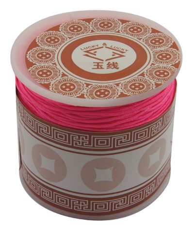 PandaHall Nylon Thread Cord, DIY Material for Jewerly Making, DeepPink, 1mm; about 35m/roll Nylon Pink