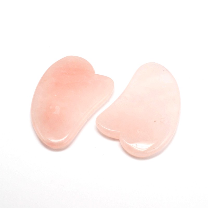 PandaHall Natural Gemstone Gua Sha Boards, Scraping Massage Tools, Gua Sha Facial Tools, Rose Quartz, 75x46x7mm Others
