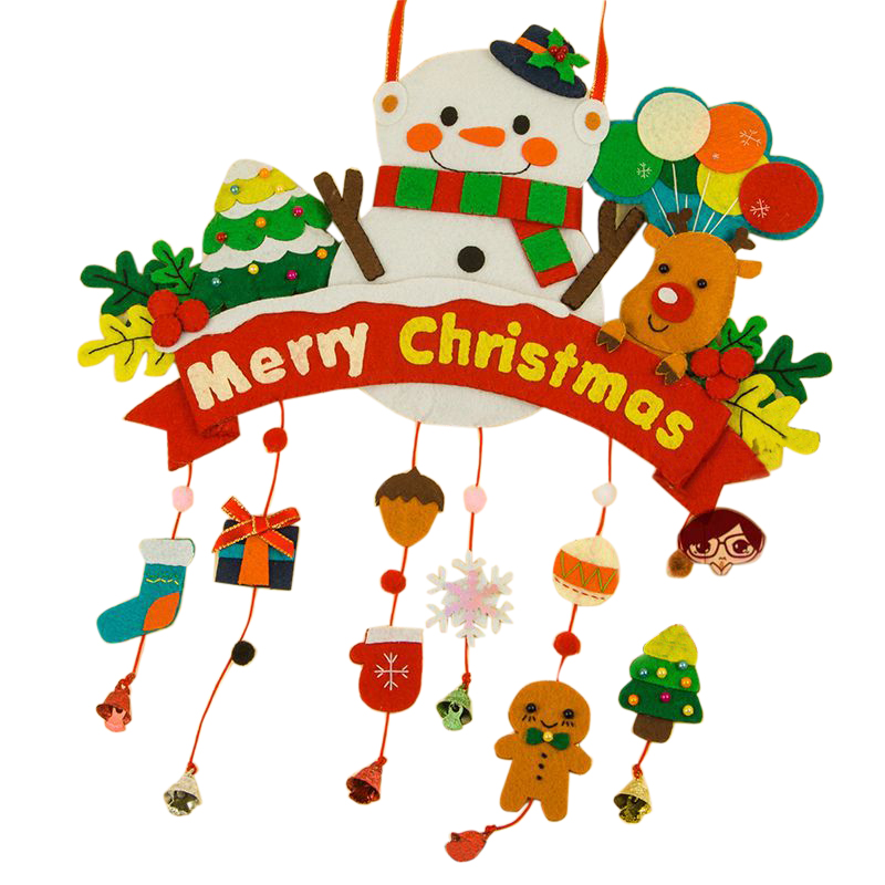 PandaHall DIY Christmas Pendant Decorations, Non Woven Fabric Embroidery Needle Felt for Kids DIY Crafts, Colorful, 340x280mm Mixed Material