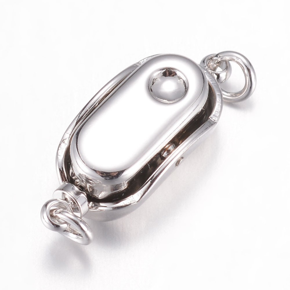 PandaHall 304 Stainless Steel Box Clasps, Stainless Steel Color, 20x8x7mm, Hole: 2.5mm; pin: 1.2mm Stainless Steel Vegetables