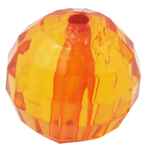 PandaHall Faceted Round Transparent Clear Acrylic Beads for Chunky Jewelry Making, Orange, about 22mm in diameter, hole: 3mm Acrylic Round...