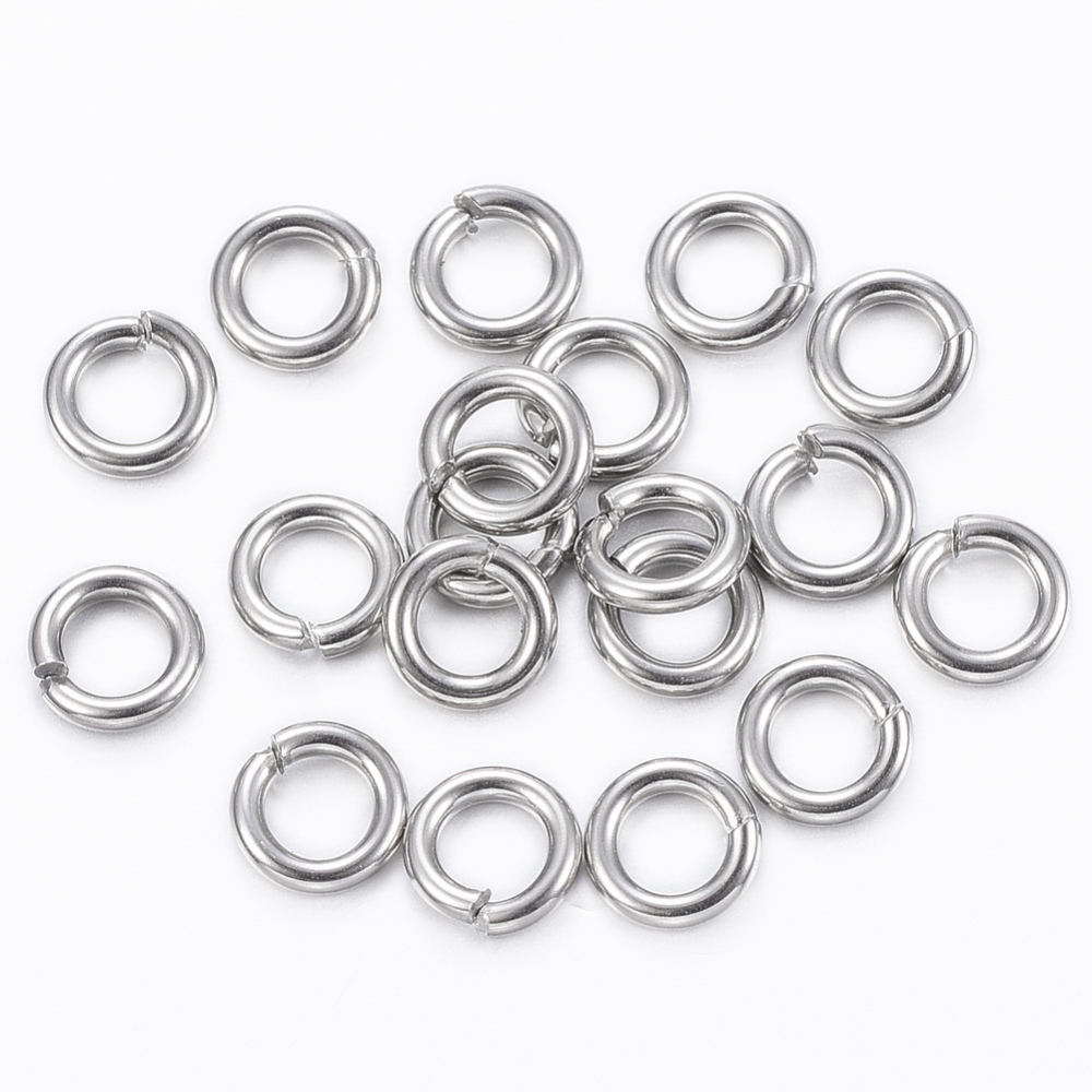 PandaHall 304 Stainless Steel Jump Rings, Close but Unsoldered, Stainless Steel Color, 5x1mm; Inner Diameter: 3mm Stainless Steel Ring