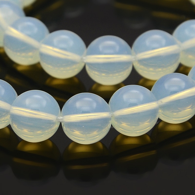 PandaHall Opalite Round Beads Strands, 8mm, Hole: 0.8mm; about 54pcs/strand, 15.7" Opalite Round Gray