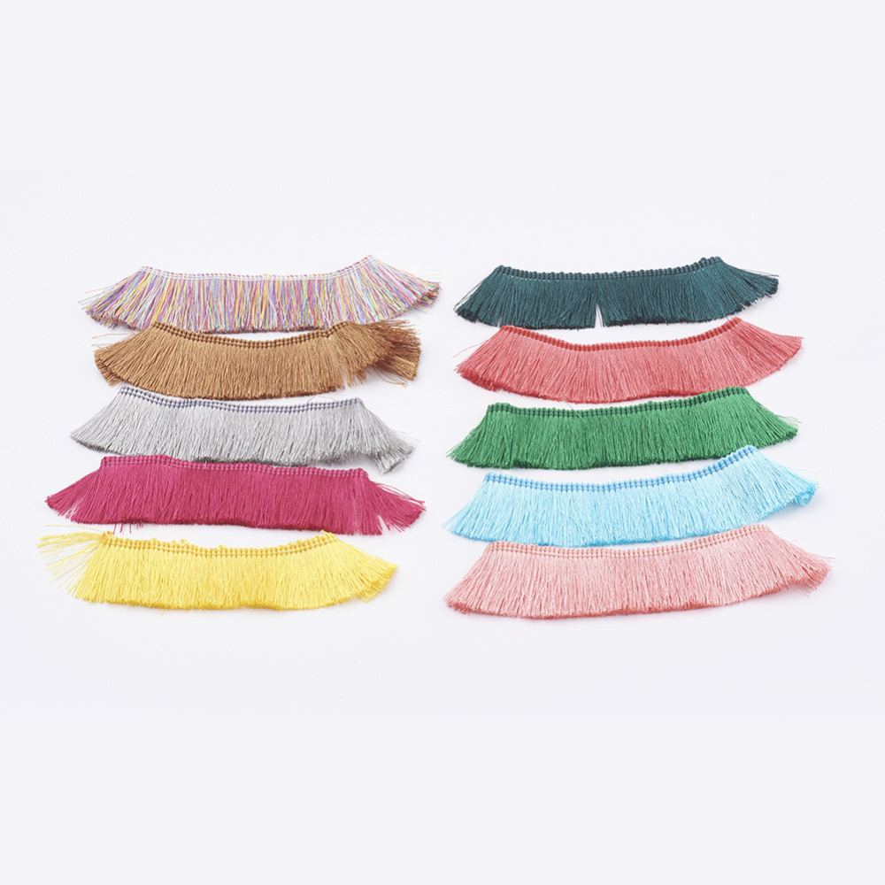 PandaHall Nylon Tassel Pendants Decoration, Mixed Color, 26x1mm Nylon Multicolor