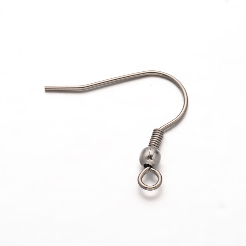PandaHall 304 Stainless Steel Earring Hooks, Stainless Steel Color, 20x20.5x3mm, Hole: 1.5mm; Pin: 0.8mm Stainless Steel