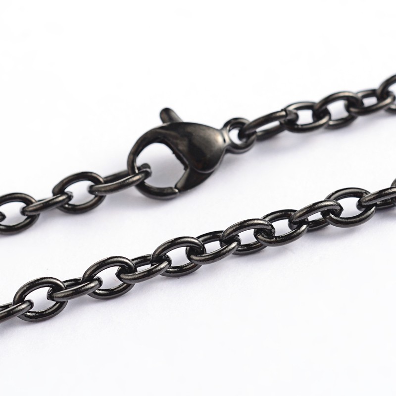 PandaHall 304 Stainless Steel Cable Chain Necklaces, Gunmetal, 29.2"(74.2cm); 3mm Stainless Steel