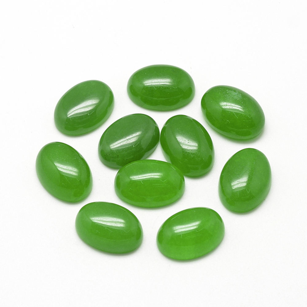 PandaHall Natural Malaysia Jade Cabochons, Oval, LimeGreen, 18x13x5mm Malaysia Jade Oval Green