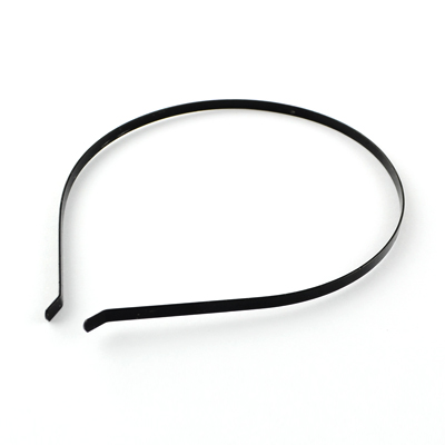 PandaHall 4.5mm Width Plain Black Half Round Face Iron Hair Bands, High Quality Hair Findings, 112mm Iron Black