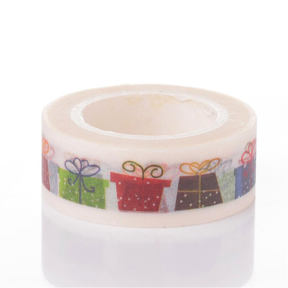 PandaHall Gift DIY Scrapbook Decorative Adhesive Tapes, Colorful, 15mm; 10m/roll Paper