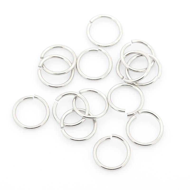 PandaHall 304 Stainless Steel Jump Rings, Closed but Unsoldered, Stainless Steel Color, 8x1mm; about 6mm inner diameter; about 1800pcs/bag...
