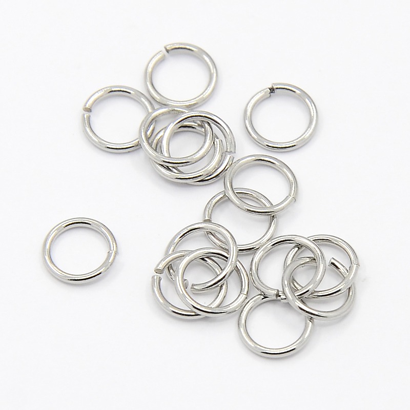 PandaHall 304 Stainless Steel Jump Rings, Stainless Steel Color, 6x0.8mm; about 4.4mm inner diameter, Hole: 5mm; about 2500pcs/bag Stainless...