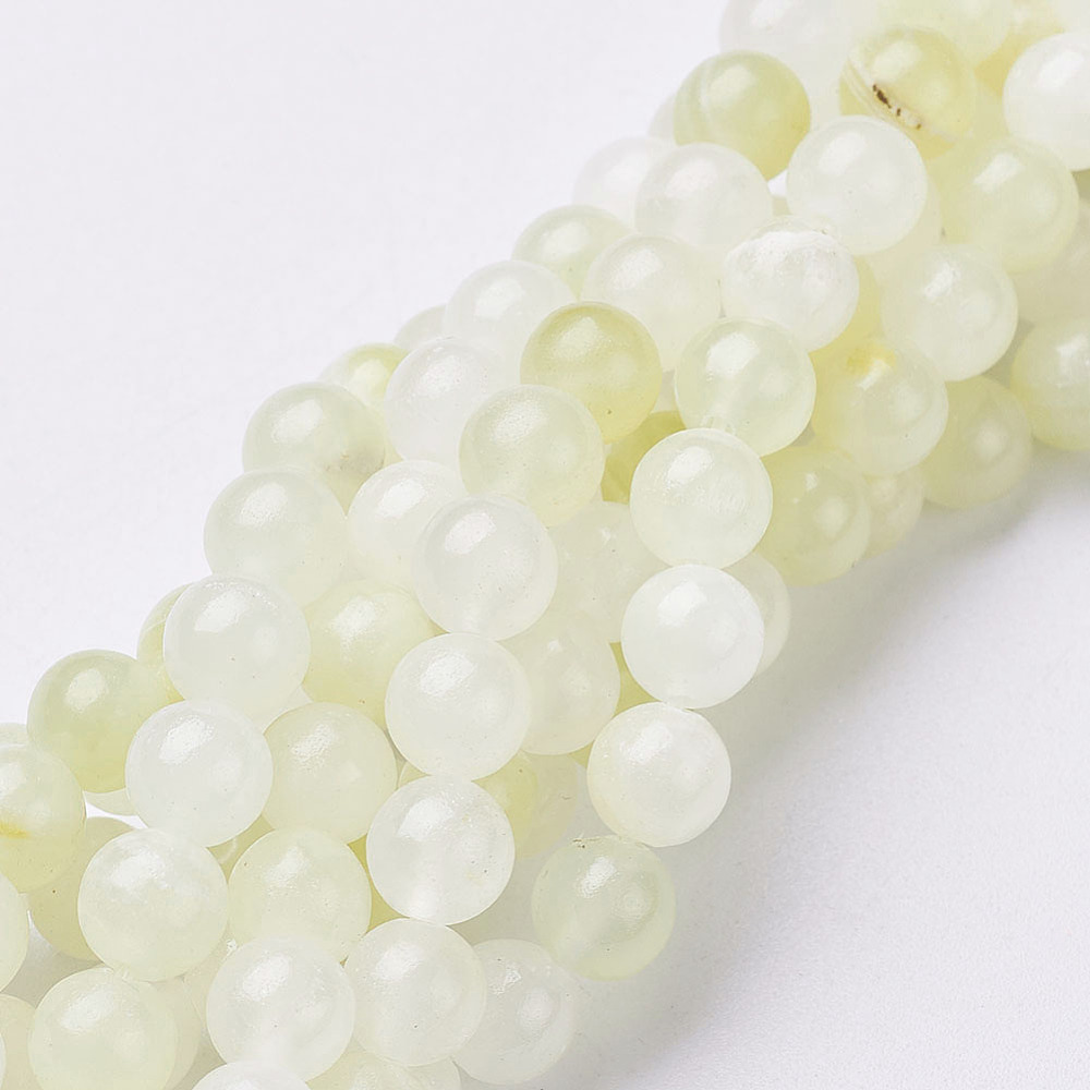 PandaHall 15"~16" Natural Gemstone Beads Strands, Round, Flower Jade, about 6mm in diameter, hole: about 0.8mm Flower Jade Round
