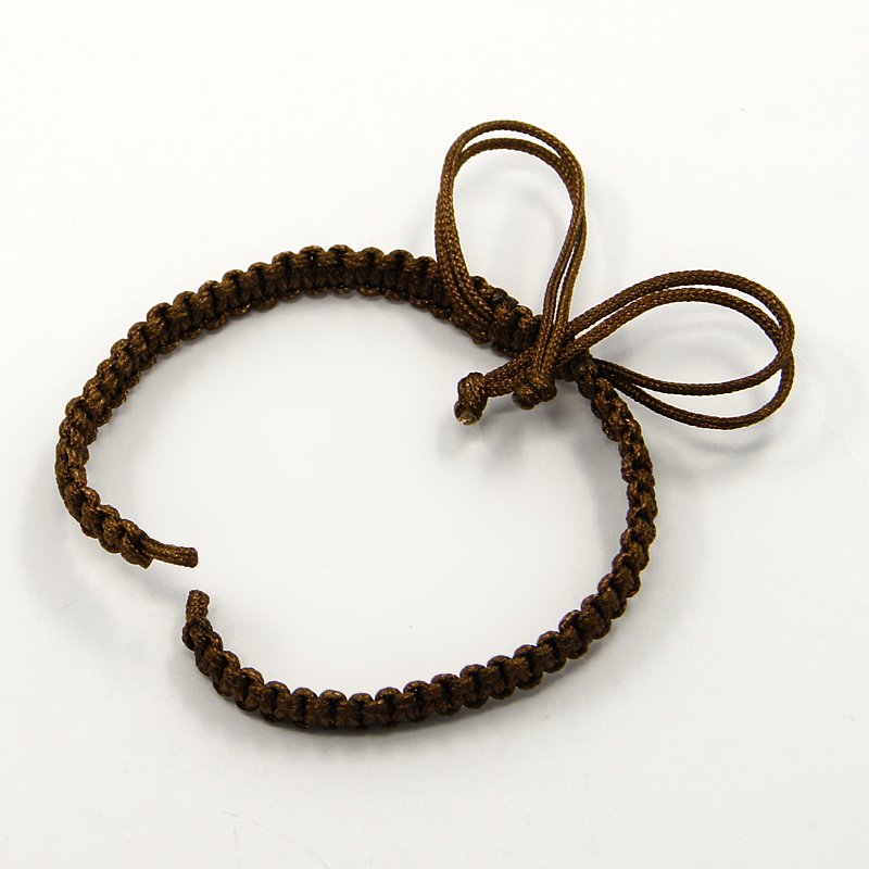 PandaHall Braided Nylon Cord for DIY Bracelet Making, SaddleBrown, 145~155x5x2mm Nylon Brown