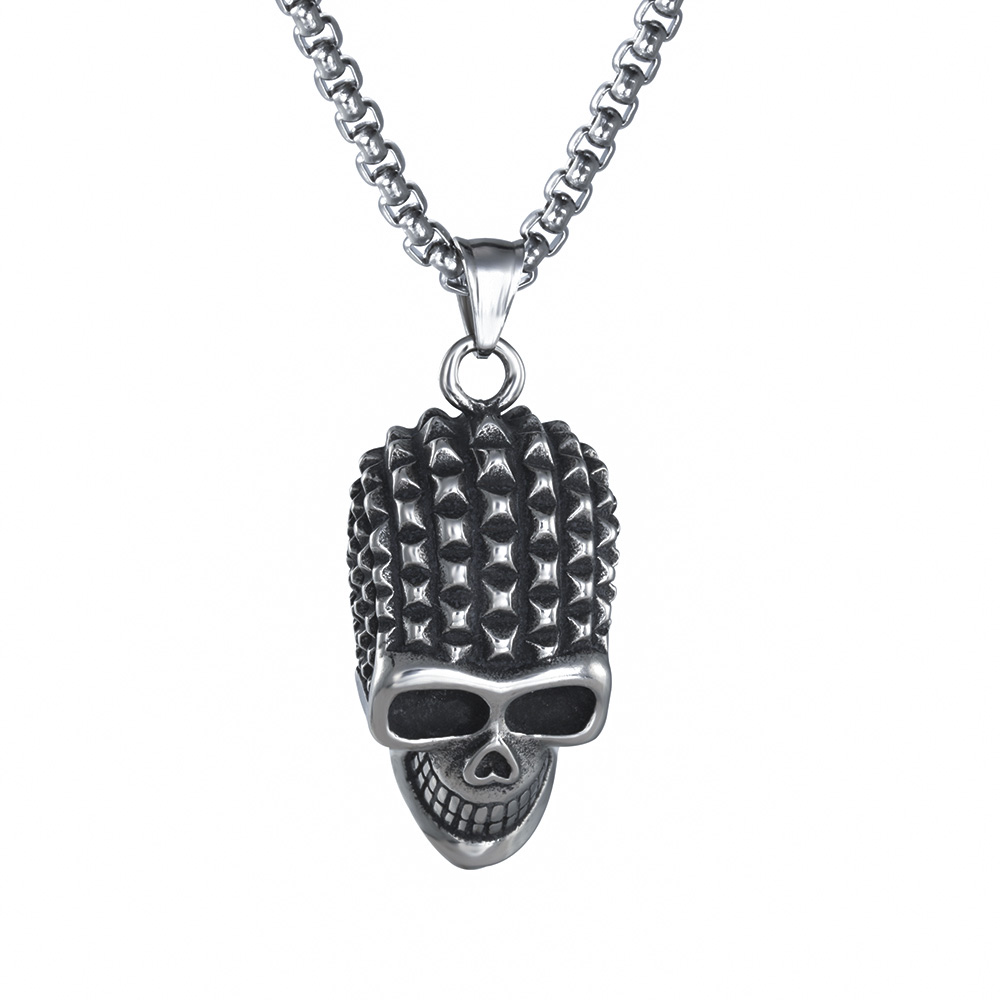 PandaHall 304 Stainless Steel Big Pendants, Skull, Antique Silver, 53.5x23mm Stainless Steel Skull