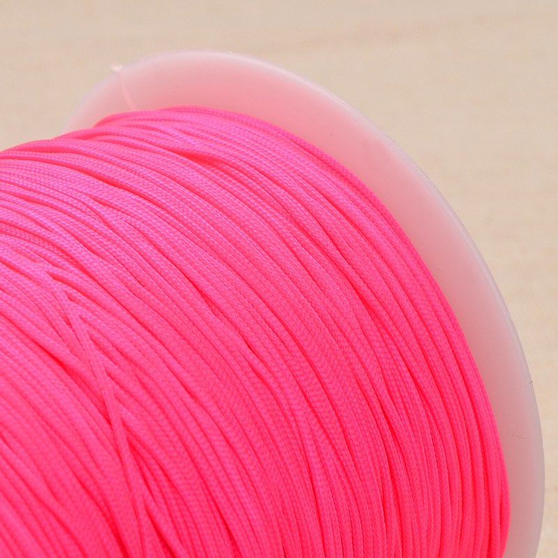 PandaHall Polyester Cord, DeepPink, 1mm, about 300meter/roll Polyester Pink