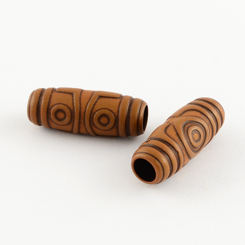 PandaHall Imitation Wood Acrylic Beads, Large Hole Beads, Oval, SaddleBrown, 27x11mm, Hole: 6mm; about 330pcs/500g Acrylic Oval Brown
