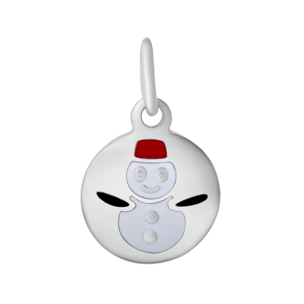 PandaHall 304 Stainless Steel Enamel Pendants, with Jump Ring, Flat Round with Christmas Snowman, Stainless Steel Color, 20x12mm Stainless...