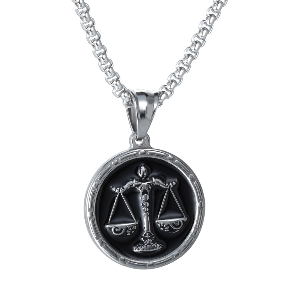 PandaHall 304 Stainless Steel Enamel Pendants, Constellation/Zodiac Sign, Libra, 27x24x3mm, Hole: 5x7mm Stainless Steel+Enamel Constellation...