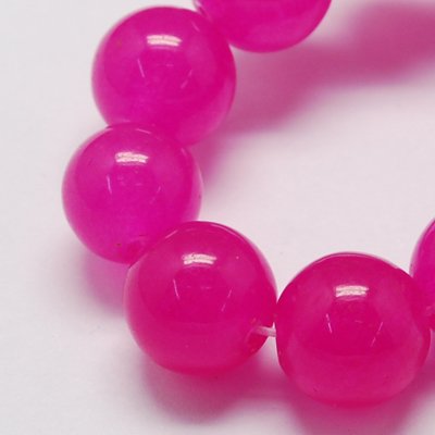 PandaHall Natural Jade Bead Strands, Dyed, Round, Camellia, 8mm, Hole: 1mm; about 48pcs/strand, 14.9" Other Jade Round Pink