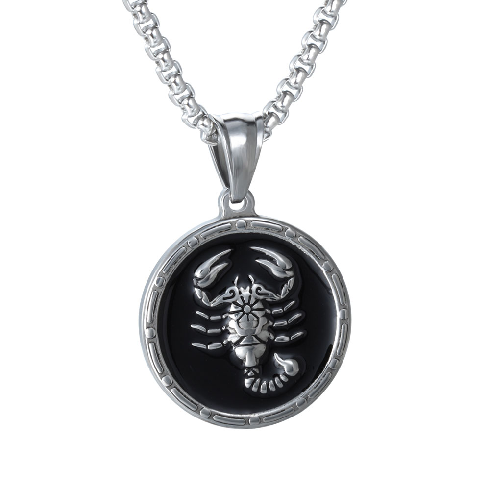 PandaHall 304 Stainless Steel Enamel Pendants, Constellation/Zodiac Sign, Scorpio, 27x24x3mm, Hole: 5x7mm Stainless Steel+Enamel...