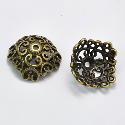 PandaHall Tibetan Style Bead Caps, Antique Bronze, Lead Free, Cadmium Free and Nickel Free, Flower, 19mm in diameter, 10mm thick, hole...