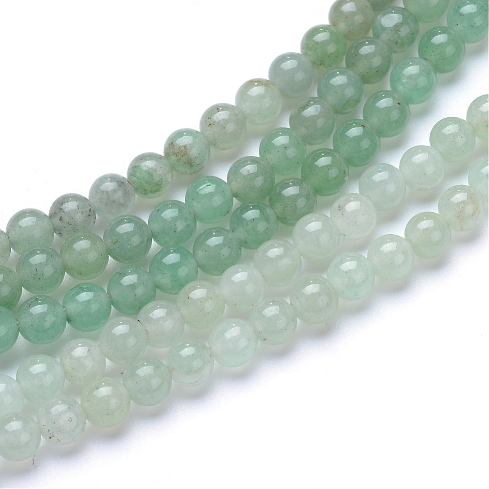 PandaHall Natural Green Aventurine Bead Strands, Round, 8mm, Hole: 1mm; about 50pcs/strand, 15.7" Green Aventurine Round