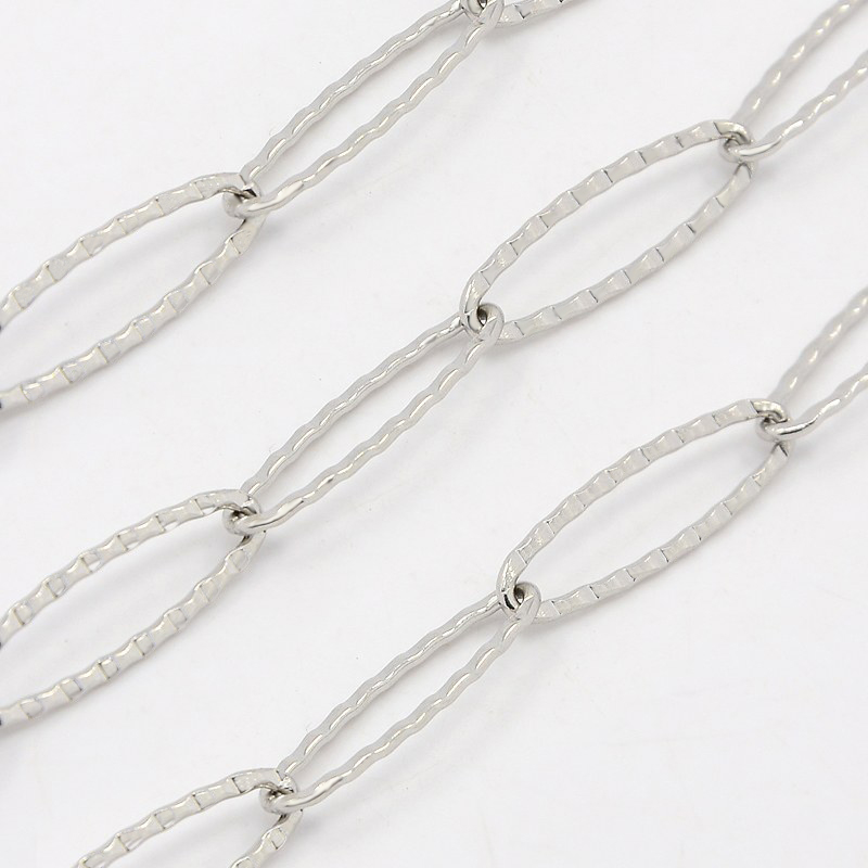 PandaHall 304 Stainless Steel Cable Chains, Decorative Chain, Oval Ring, Stainless Steel Color, 6mm Stainless Steel