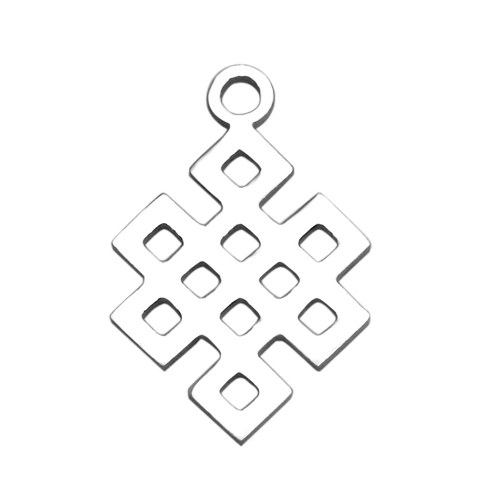 PandaHall 304 Stainless Steel Pendants, Knot, Stainless Steel Color, 17.4x11.5x1mm, Hole: 1.5mm Stainless Steel Others