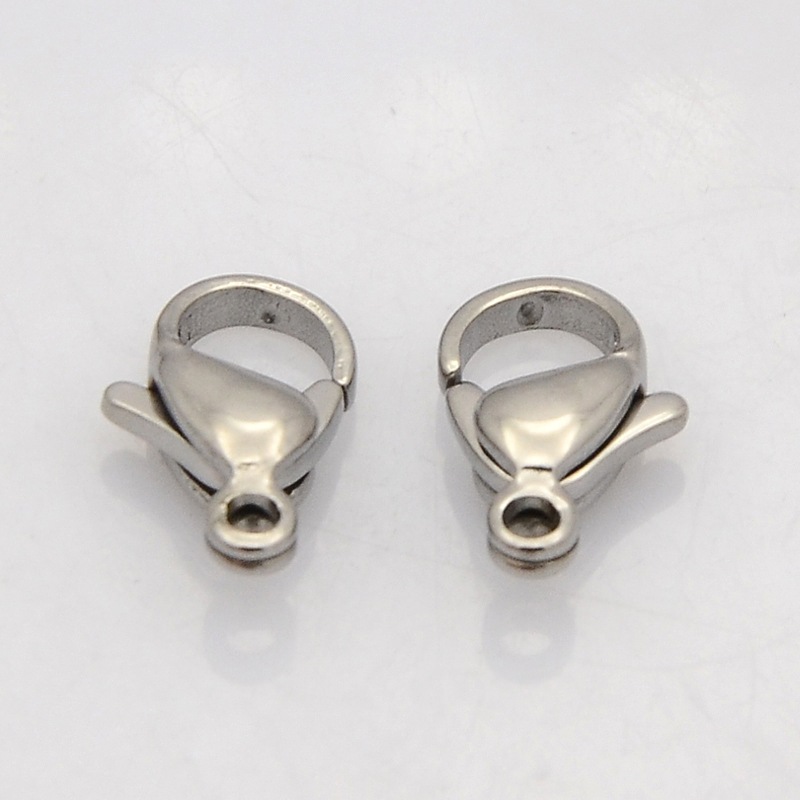 PandaHall 304 Stainless Steel Lobster Claw Clasps, Stainless Steel Color, 10x6x3mm, Hole: 1.5mm Stainless Steel Others