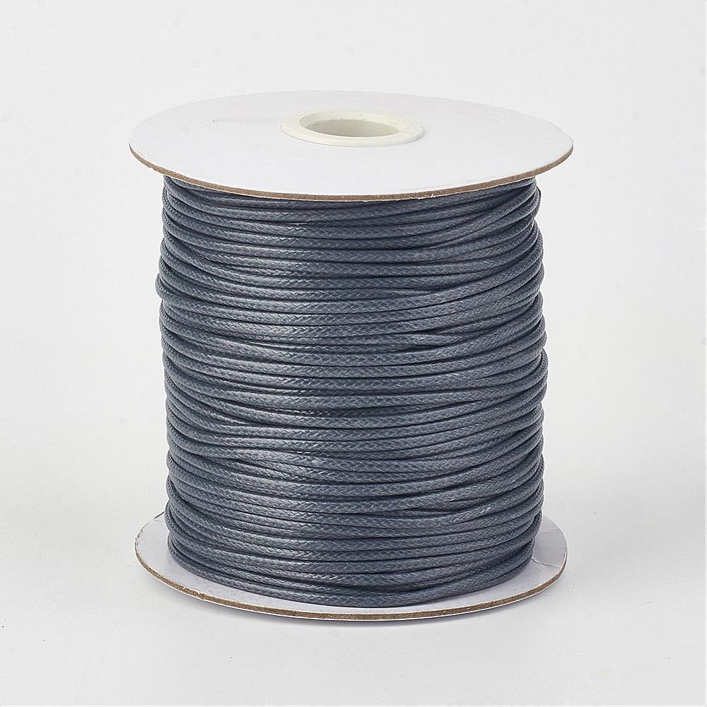 PandaHall Environmental Korean Waxed Polyester Cord, SlateGray, 1mm; about 200yards/roll(182.88m/roll) Waxed Polyester Cord Gray