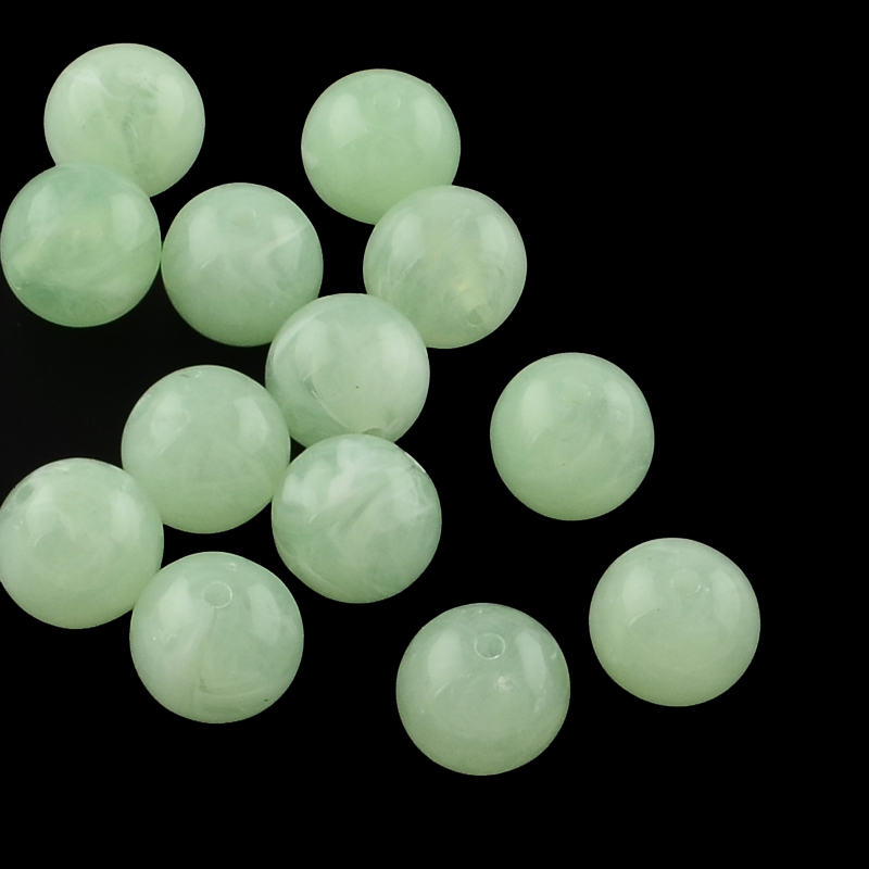 PandaHall Round Imitation Gemstone Acrylic Beads, Aquamarine, 12mm, Hole: 2mm Acrylic Round Green