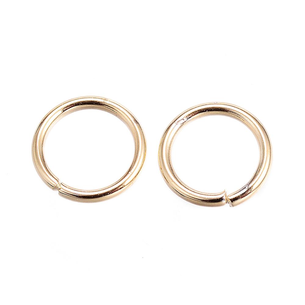 PandaHall 304 Stainless Steel Jump Rings, Closed But not Soldered, Golden, 8x1mm; about 6mm inner diameter Stainless Steel Ring