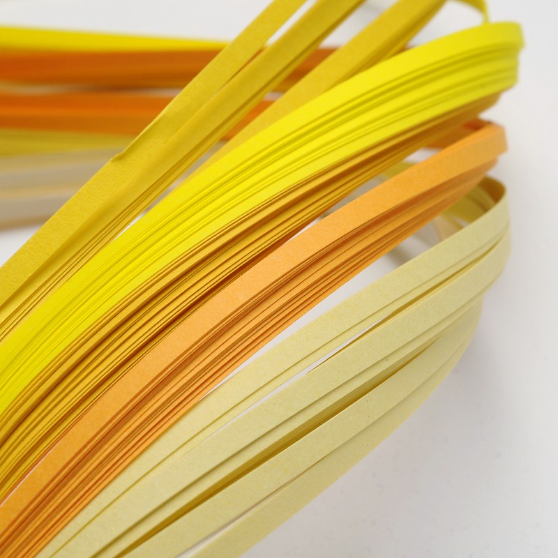 PandaHall 6 Colors Quilling Paper Strips, Yellow, 390x5mm; about 120strips/bag, 20strips/color Paper Yellow