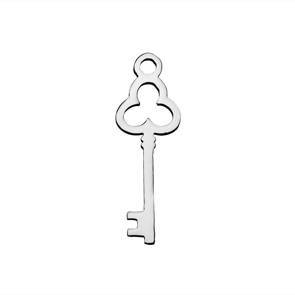 PandaHall 304 Stainless Steel Pendants, Key, Stainless Steel Color, 20x7x1.1mm Stainless Steel Key