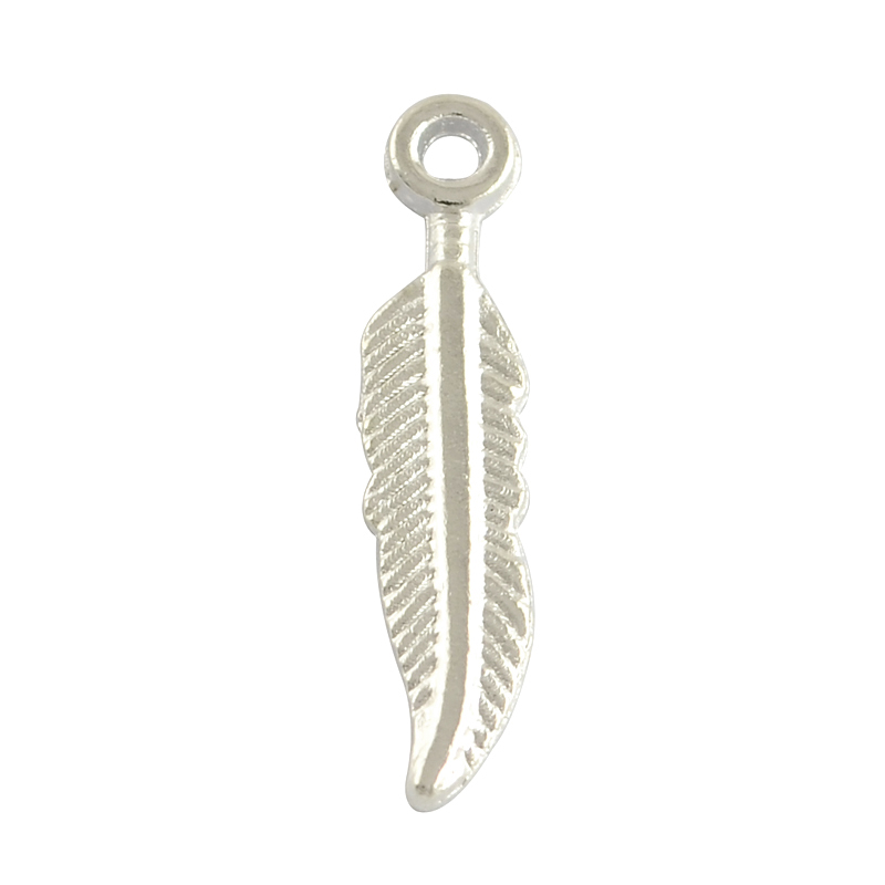 PandaHall Tibetan Style Alloy Feather Pendants, Lead Free , Antique Silver, 21x4.5x1mm, Hole: 1.5mm Alloy Feather
