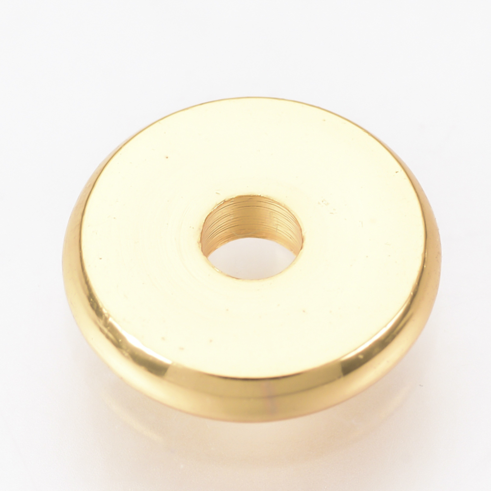 PandaHall Brass Spacer Beads, Disc, Golden, 6mm Brass Disc