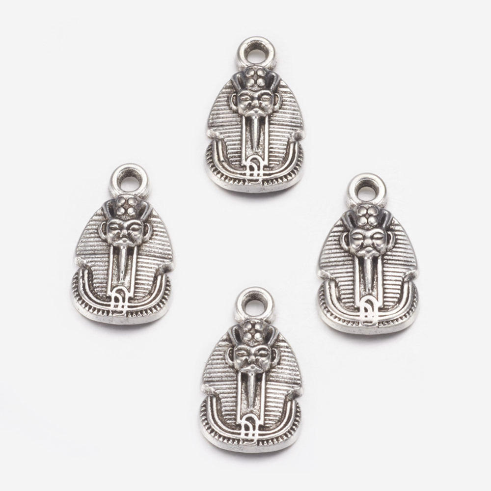 PandaHall Alloy Pendants, Lead Free and Cadmium Free, Pharaoh, Antique Silver Color, about 18mm long, 11mm wide, 3mm thick, hole: 1mm Alloy...