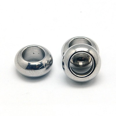 PandaHall 304 Stainless Steel Beads, Rondelle, 10x5mm, Hole: 6mm Stainless Steel Rondelle
