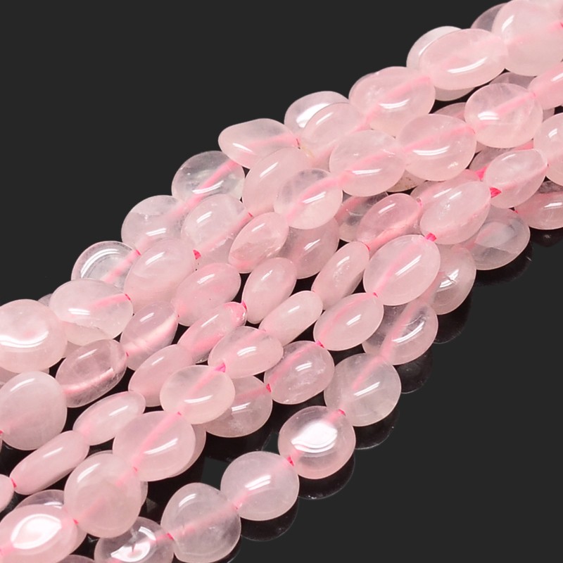 PandaHall Natural Rose Quartz Nuggets Beads Strands, 5~10x6~7x3~7mm, hole: 1mm; about 14.9"~15.7" Rose Quartz Nuggets