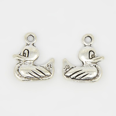 PandaHall Tibetan Silver Pendants, Duck, Lead Free and Cadmium Free, Antique Silver, about 19mm long, 17mm wide, 5mm thick, hole: 2mm Alloy...