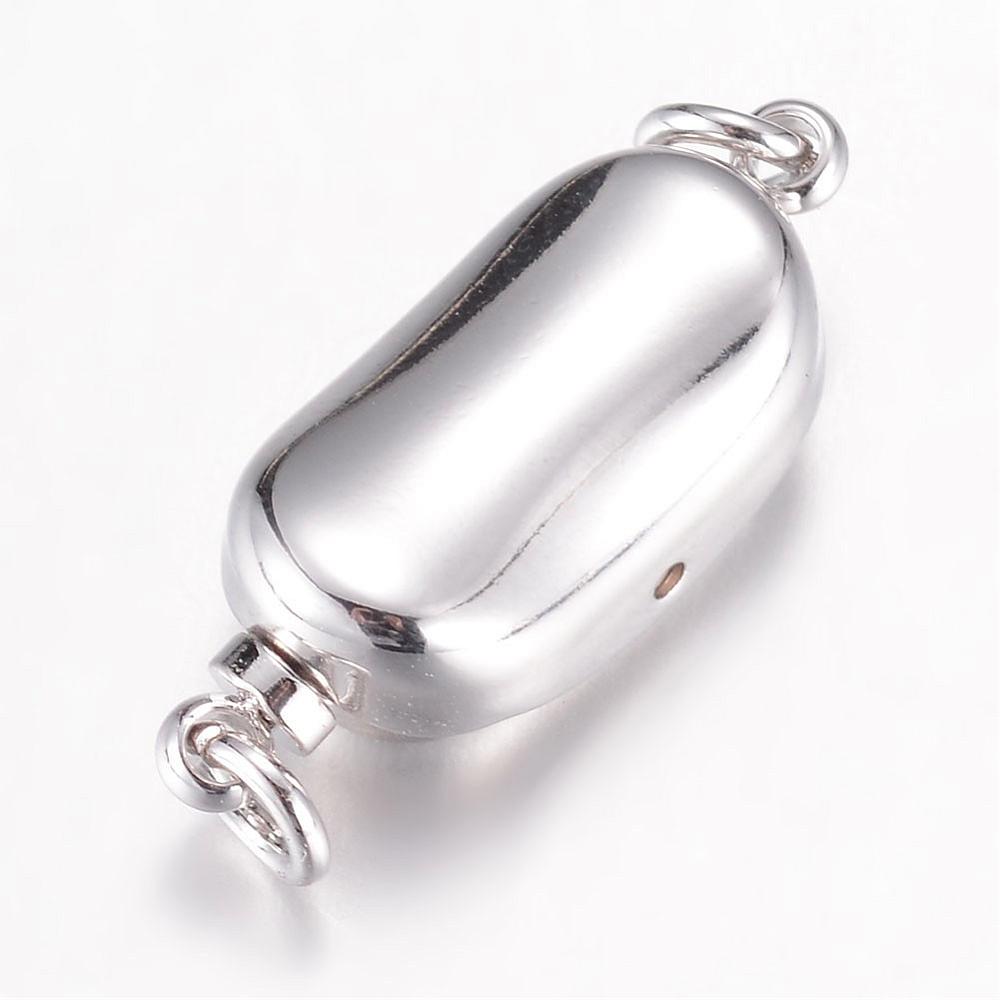 PandaHall 304 Stainless Steel Box Clasps, Stainless Steel Color, 20x8x7mm, Hole: 2.5mm; Pin: 1.2mm Stainless Steel Others