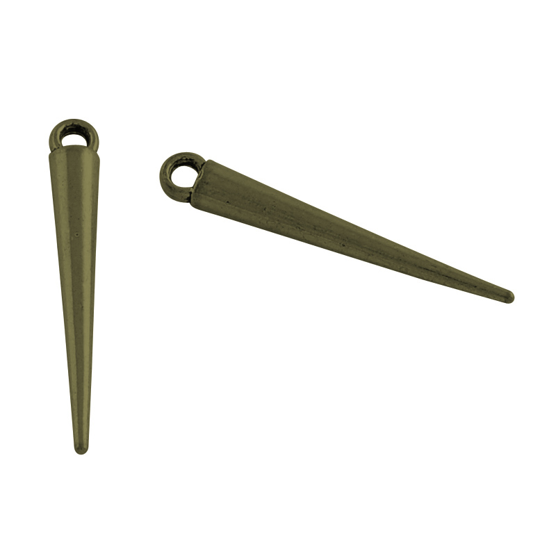 PandaHall Tibetan Style Alloy Spike Pendants, Cadmium Free & Nickel Free & Lead Free, Antique Bronze, 34x4.5x4.5mm, Hole: 3mm; about...