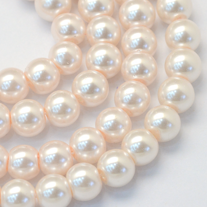 PandaHall Baking Painted Pearlized Glass Pearl Round Bead Strands, AntiqueWhite, 12mm, Hole: 1.5mm; about 70pcs/strand, 31.4" Glass Round...