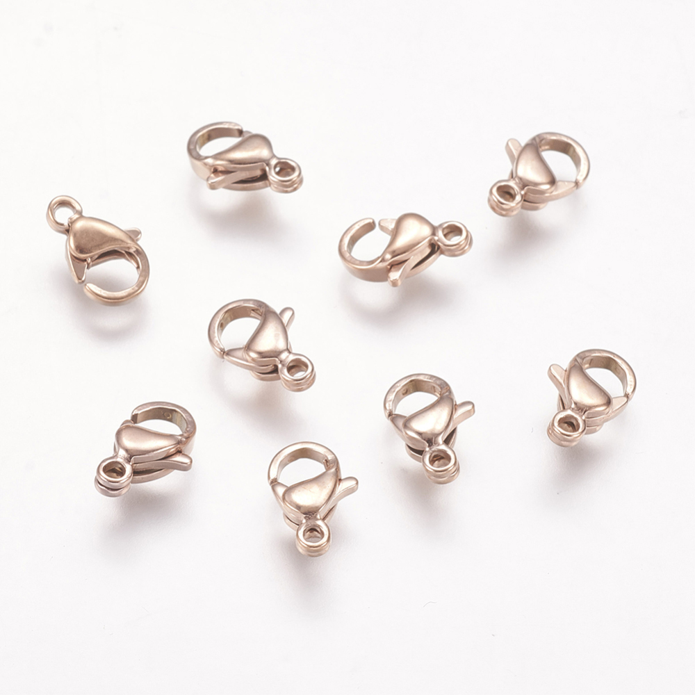 PandaHall 304 Stainless Steel Lobster Claw Clasps, Rose Gold, 9x6x3mm Stainless Steel Others