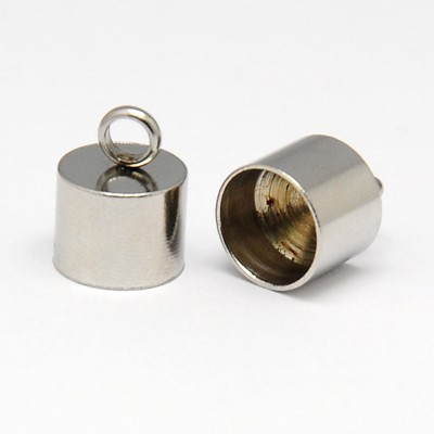 PandaHall 304 Stainless Steel Crod Ends, Column, Stainless Steel Color, 13x10mm, Hole: 3mm; Inner Diameter: 9mm Stainless Steel