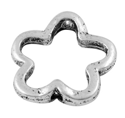 PandaHall Tibetan Style Bead Frames, Flower, Great for Mother's Day Gifts making, Lead Free and Cadmium Free, Antique Silver, about 15mm in...