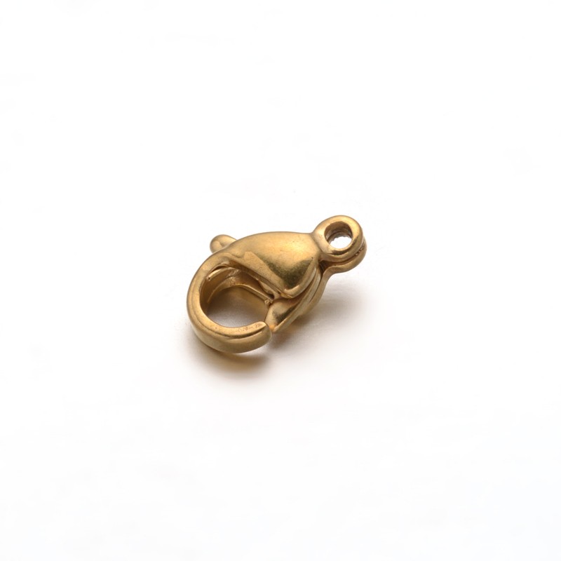 PandaHall 304 Stainless Steel Lobster Claw Clasps, Golden, 9x6.5x3.5mm, Hole: 1mm Stainless Steel Others