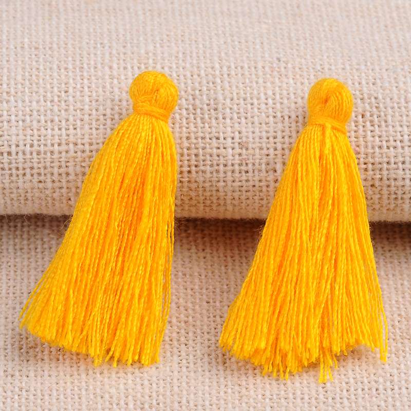 PandaHall Polyester Tassel Pendant Decorations, Goldenrod, 26~30x4mm; about 300pcs/bag Polyester Gold